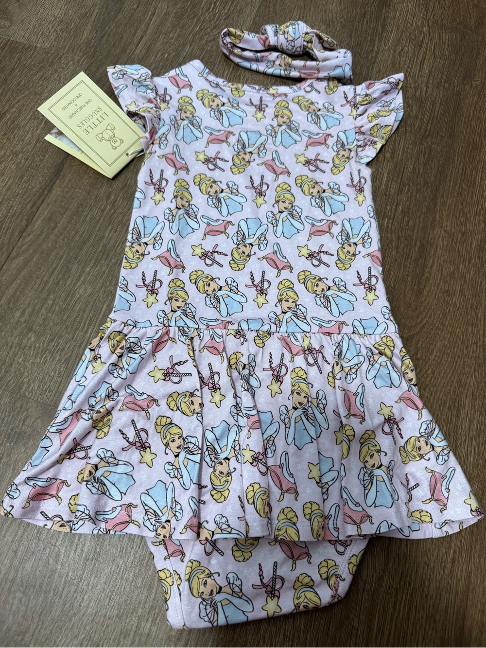 Little Snuggles Girls Size 3 3T Bodysuit Dress Bamboo Cinderella Disney Princess - Picture 5 of 6